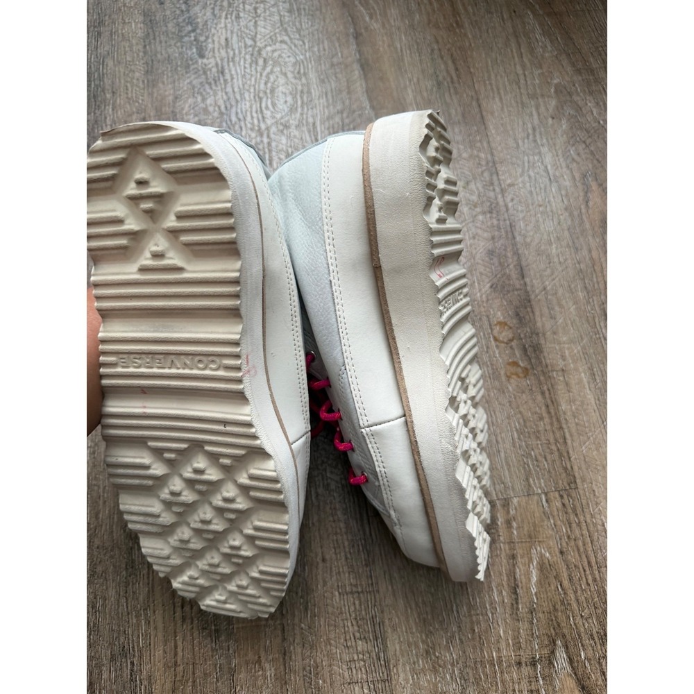 Converse‎ Chuck Taylor All Star Crafted Boot Ghost White Leather Pink Laces w 7 - Picture 6 of 9